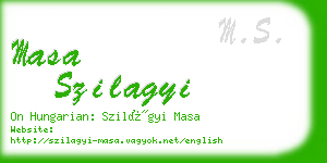 masa szilagyi business card